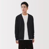 紳士　洗えるウールハイゲージＶネックカーディガン