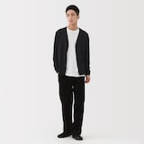 紳士　洗えるウールハイゲージＶネックカーディガン