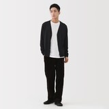 紳士　洗えるウールハイゲージＶネックカーディガン