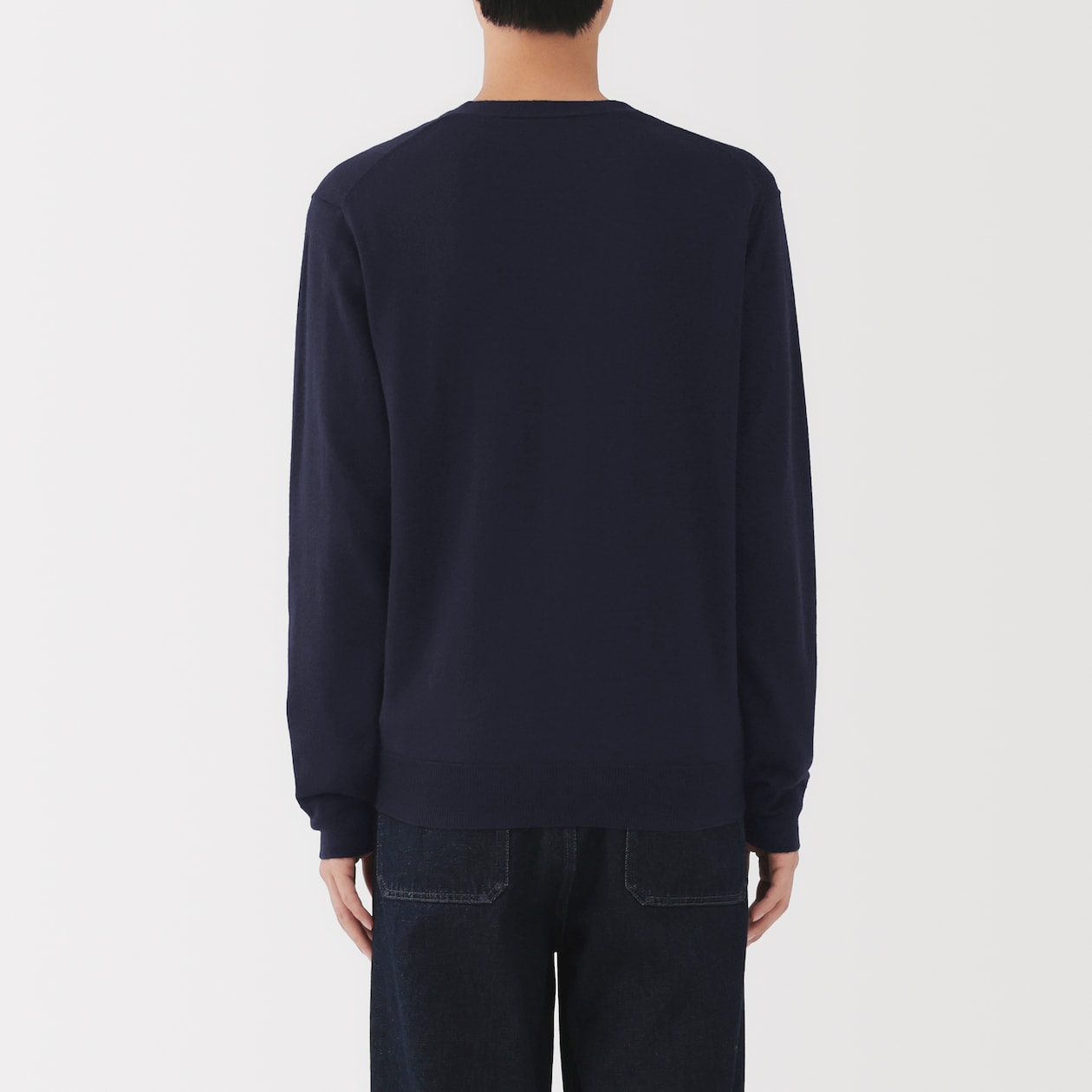 紳士　洗えるウールハイゲージＶネックカーディガン