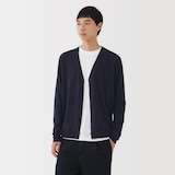 紳士　洗えるウールハイゲージＶネックカーディガン