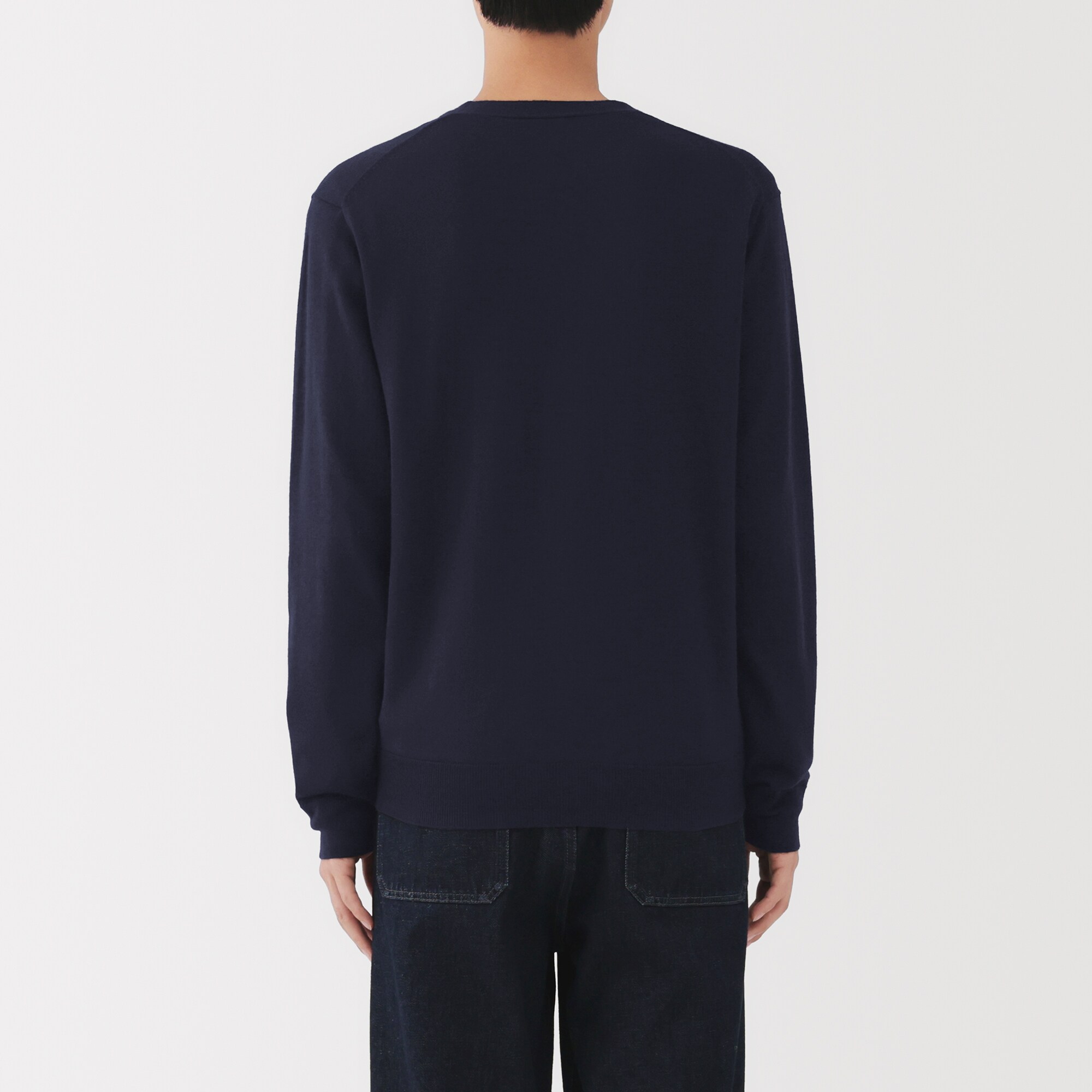 紳士　洗えるウールハイゲージＶネックカーディガン