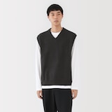 紳士　洗えるミラノリブ編みベスト