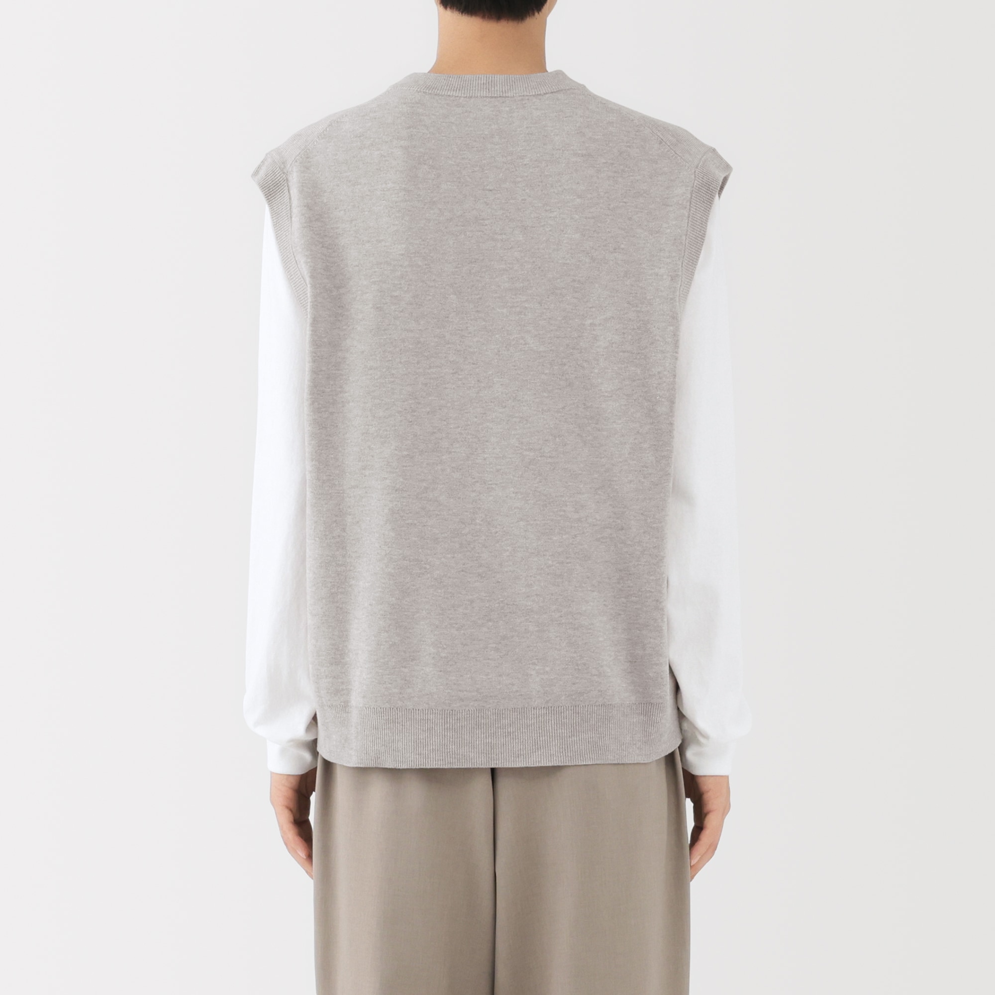 紳士 洗えるミラノリブ編みベスト | 無印良品