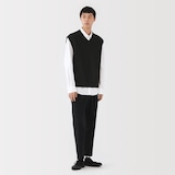 紳士　洗えるミラノリブ編みベスト