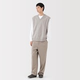 紳士　洗えるミラノリブ編みベスト