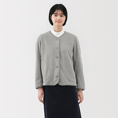 婦人　素材に還るフリースカーディガン