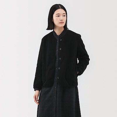 婦人　素材に還るフリースカーディガン