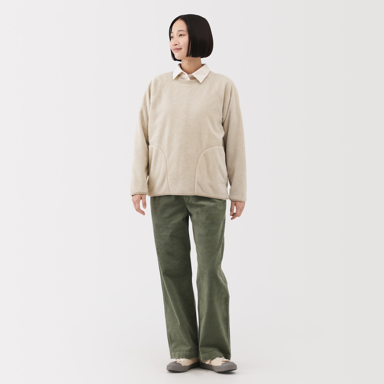 婦人　素材に還るフリースプルオーバー