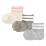 キッズ　足なり直角　ショート丈靴下（柄・３足組）