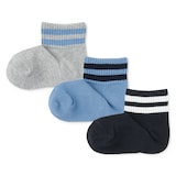 キッズ　足なり直角　ショート丈靴下（柄・３足組）