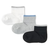 キッズ　足なり直角　ショート丈靴下（柄・３足組）