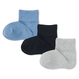 キッズ　足なり直角　ショート丈靴下（３足組）