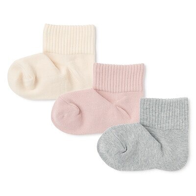 キッズ　足なり直角　ショート丈靴下（３足組）