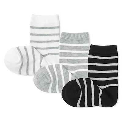 キッズ　足なり直角　靴下（柄・３足組）