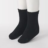 キッズ　足なり直角　ピコット靴下（３足組）