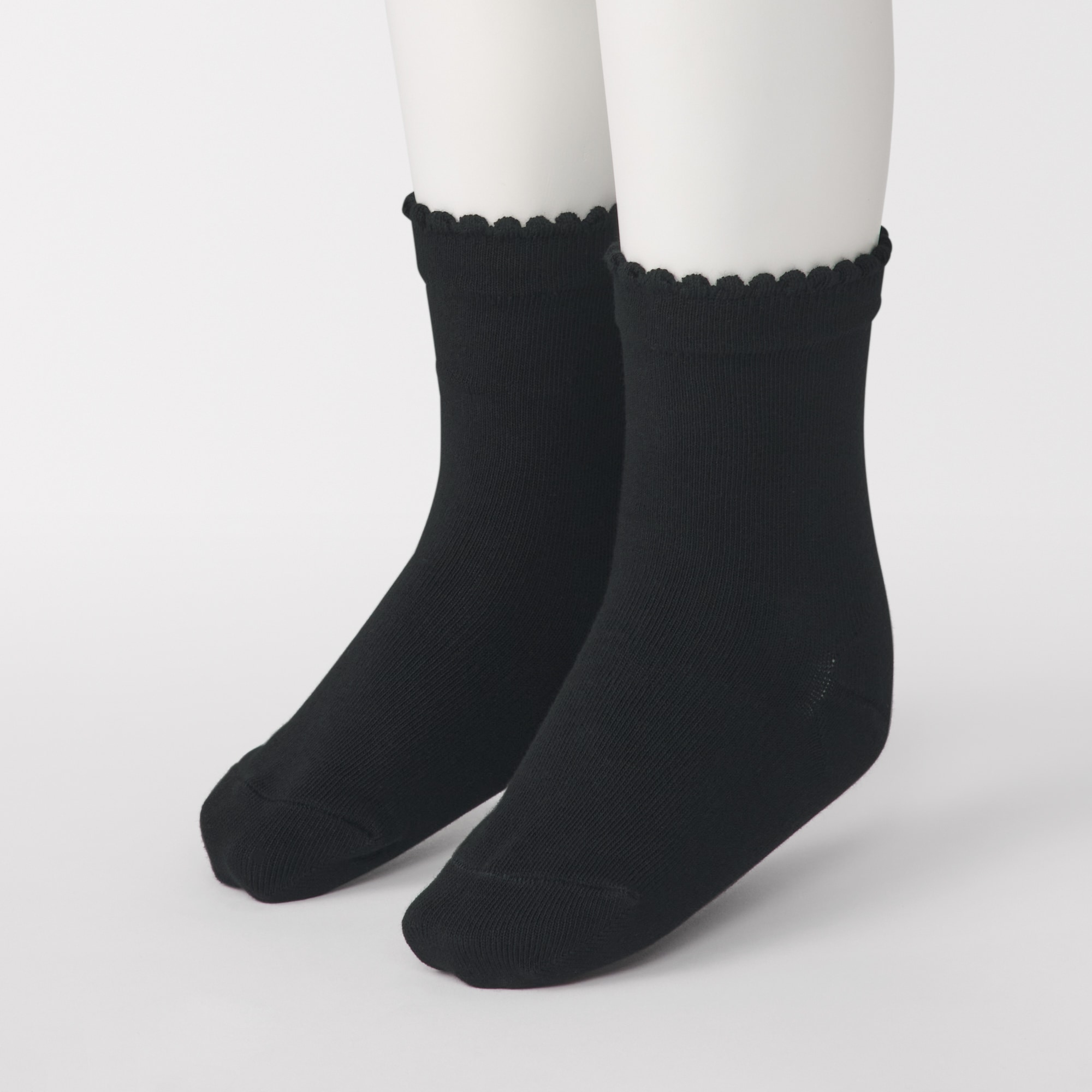 キッズ　足なり直角　ピコット靴下（３足組）