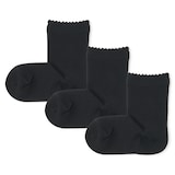 キッズ　足なり直角　ピコット靴下（３足組）