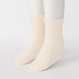 キッズ　足なり直角　ピコット靴下（３足組）