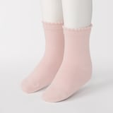 キッズ　足なり直角　ピコット靴下（３足組）