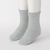 キッズ　足なり直角　ピコット靴下（３足組）