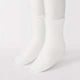 キッズ　足なり直角　ピコット靴下（３足組）