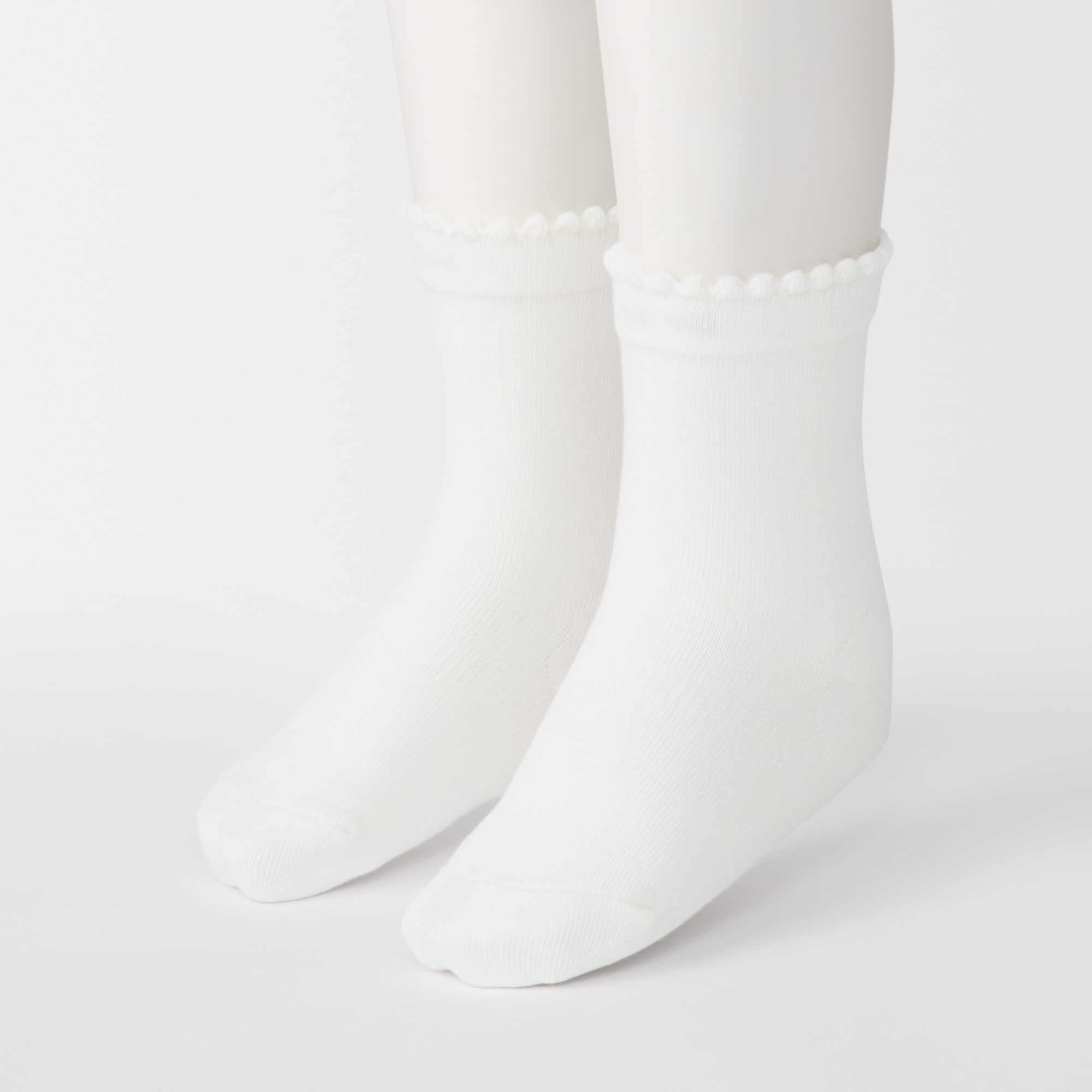キッズ　足なり直角　ピコット靴下（３足組）