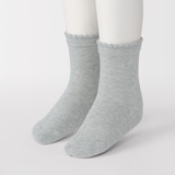 キッズ　足なり直角　ピコット靴下（３足組）