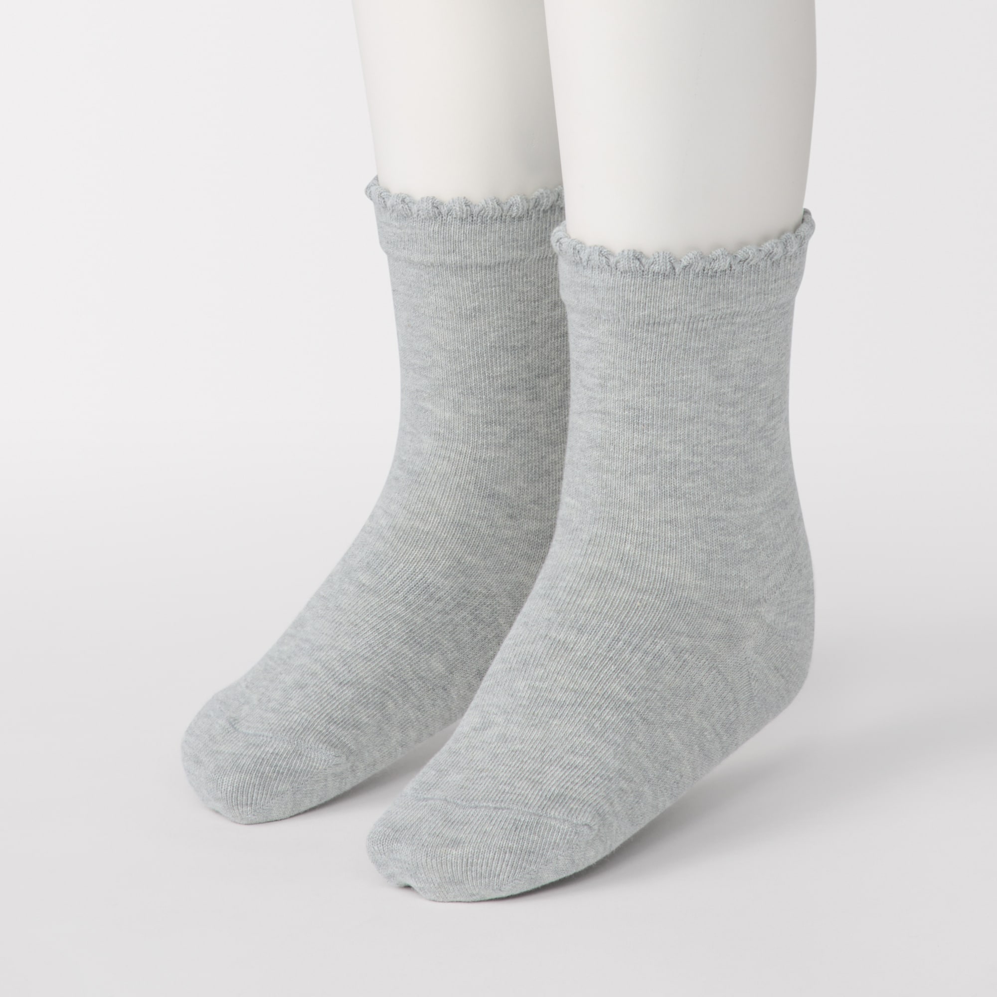 キッズ　足なり直角　ピコット靴下（３足組）