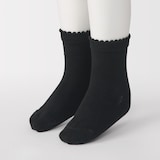 キッズ　足なり直角　ピコット靴下（３足組）