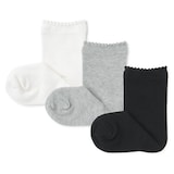 キッズ　足なり直角　ピコット靴下（３足組）