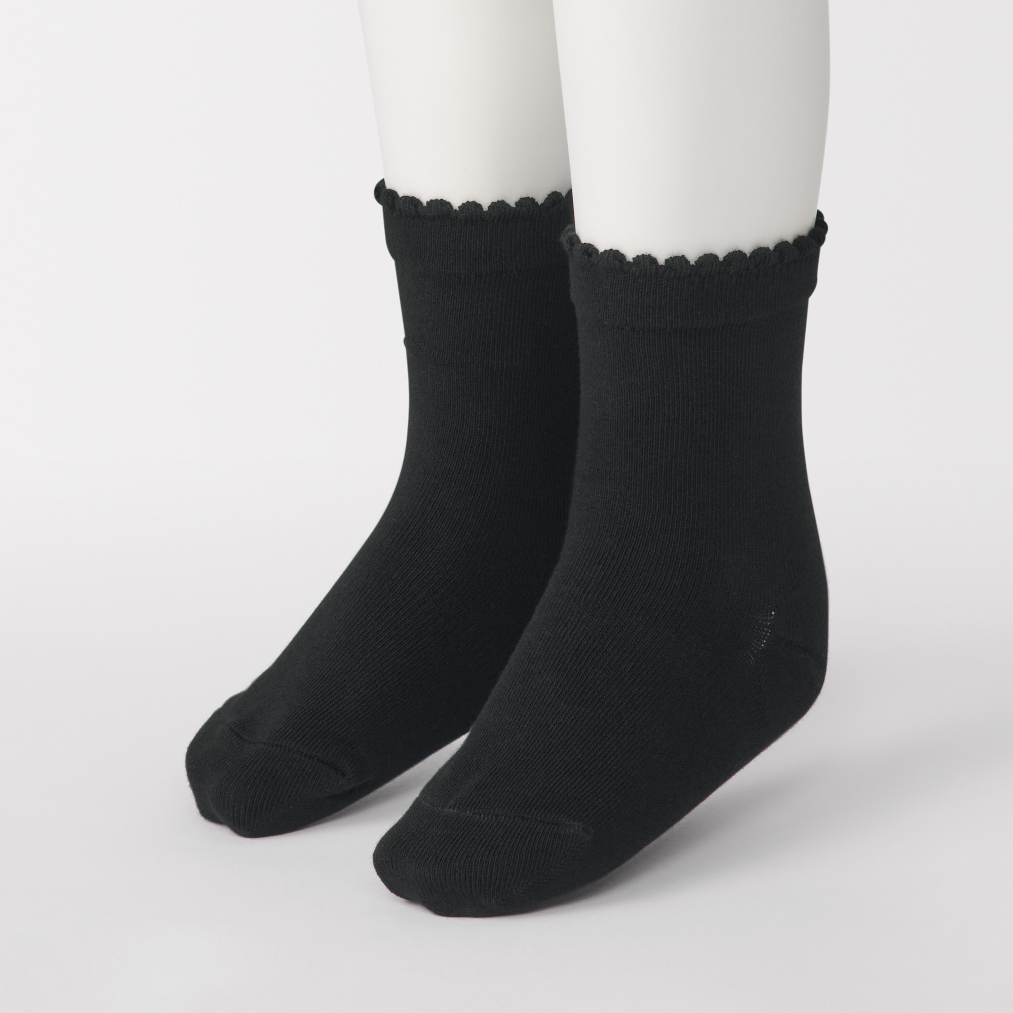 キッズ　足なり直角　ピコット靴下（３足組）