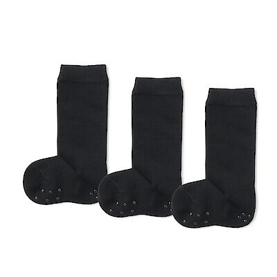 ベビー　足なり直角　ハイソックス（３足組）