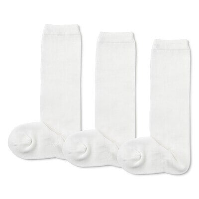 キッズ　足なり直角　ハイソックス（３足組）