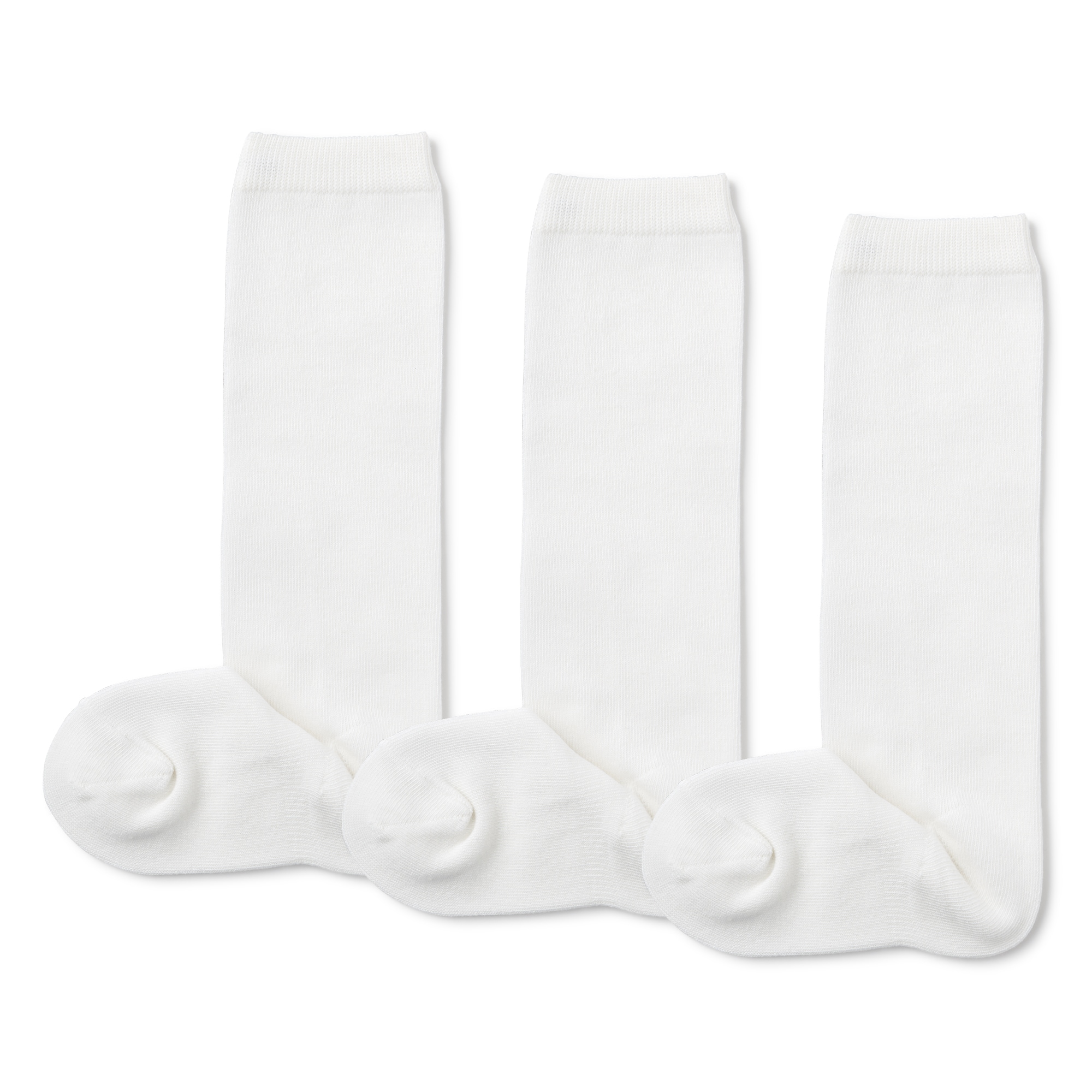 キッズ　足なり直角　ハイソックス（３足組）