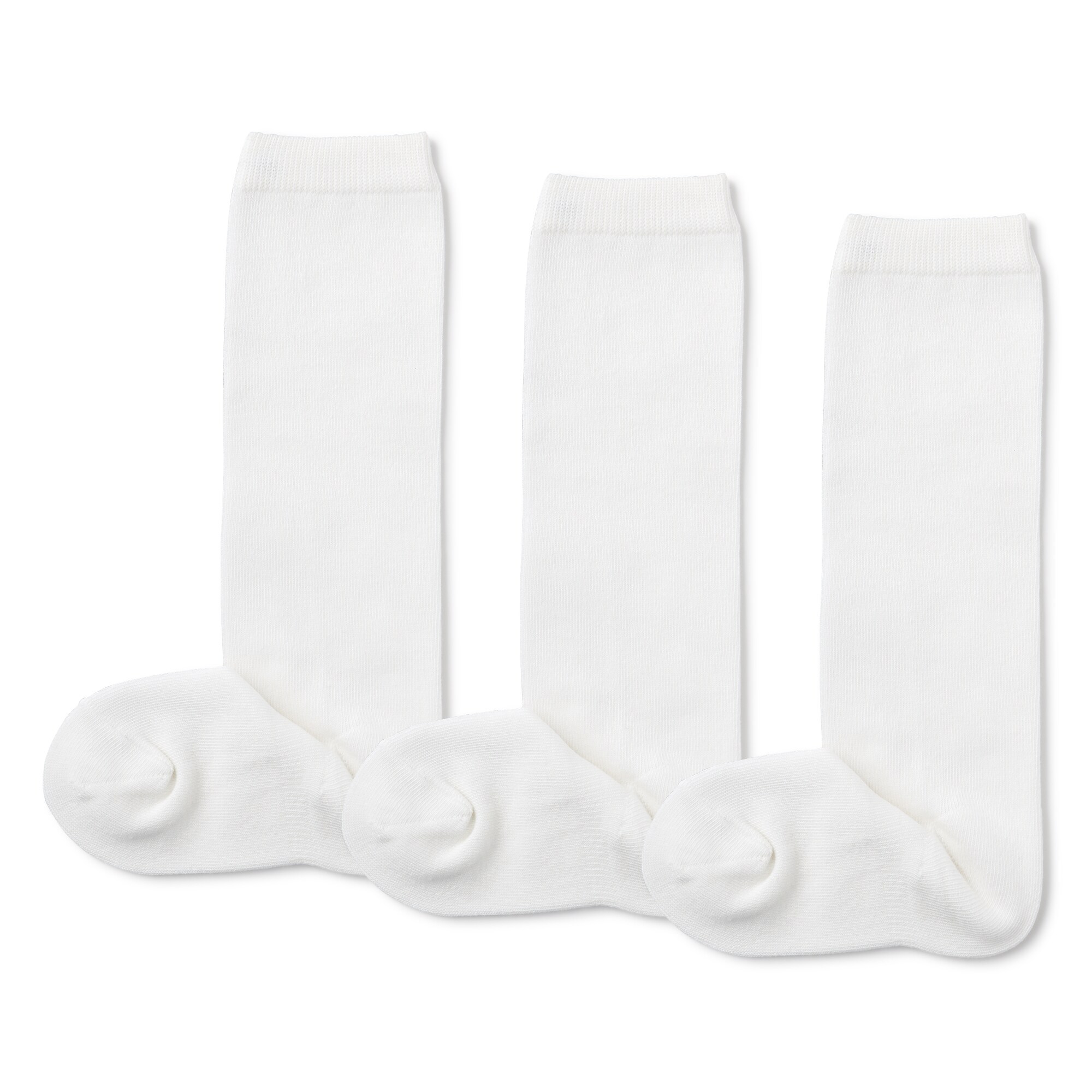 キッズ　足なり直角　ハイソックス（３足組）