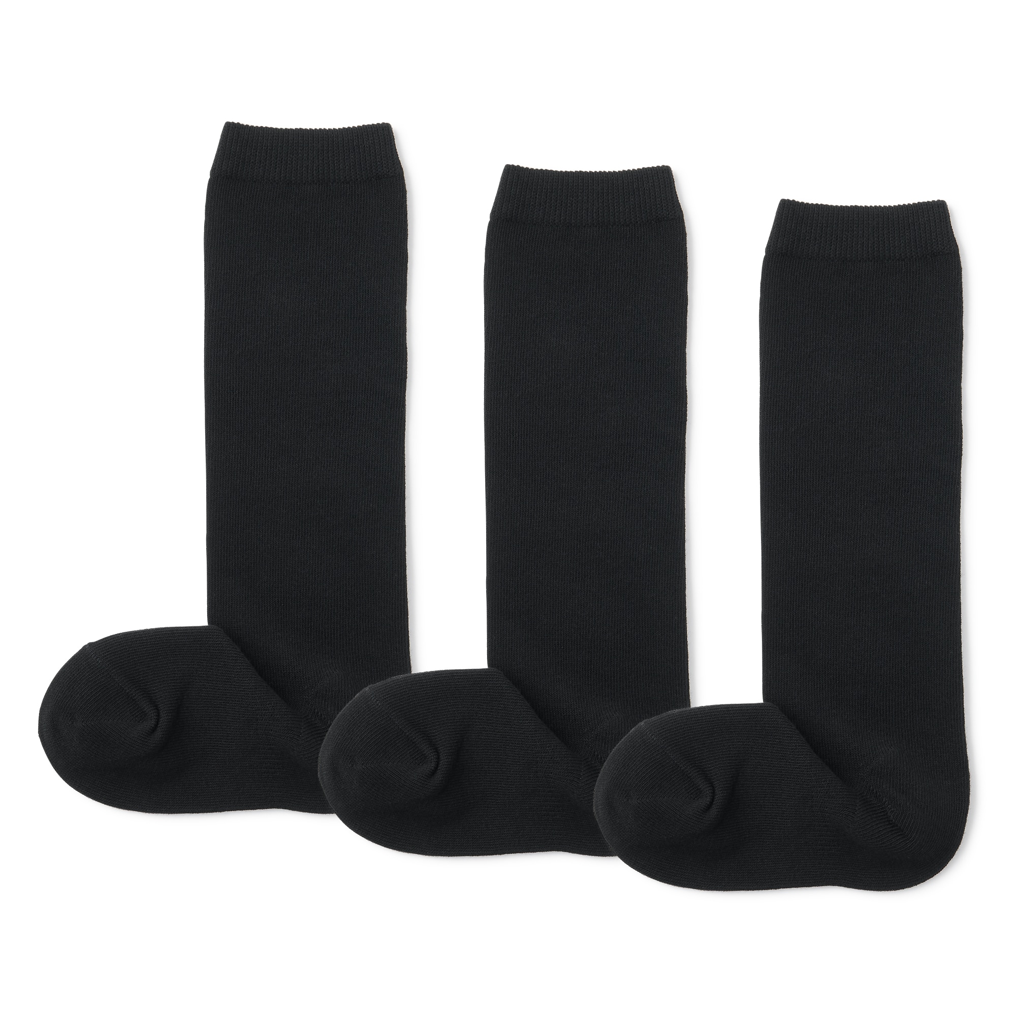 キッズ　足なり直角　ハイソックス（３足組）
