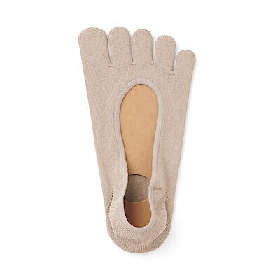 婦人　かかと滑り止め付き　深履き　５本指フットカバー