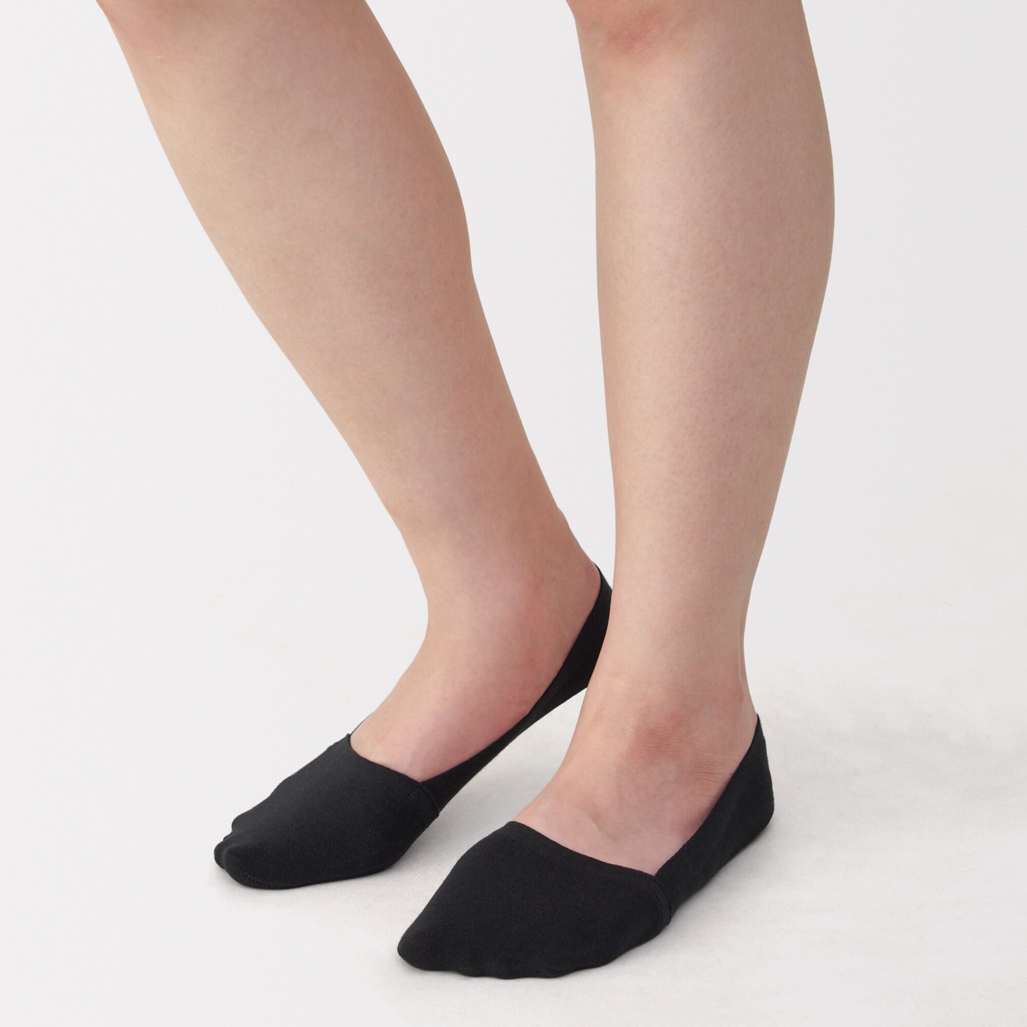 婦人　つま先に縫い目のない　深履きフットカバー（かかと滑り止め付き）