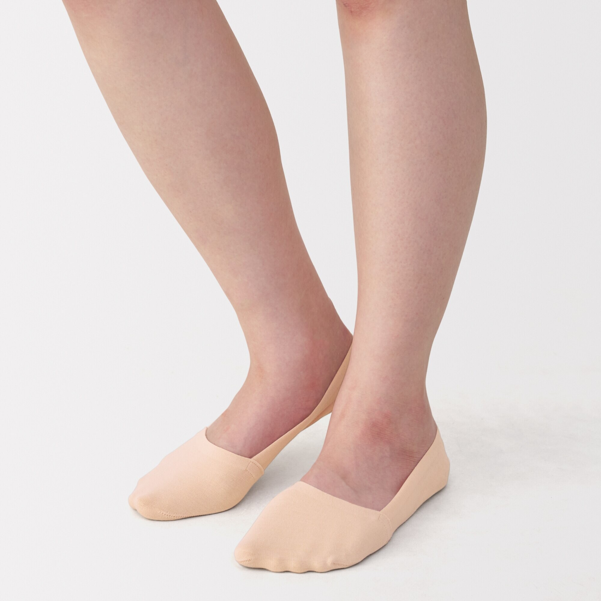婦人　つま先に縫い目のない　深履きフットカバー（かかと滑り止め付き）