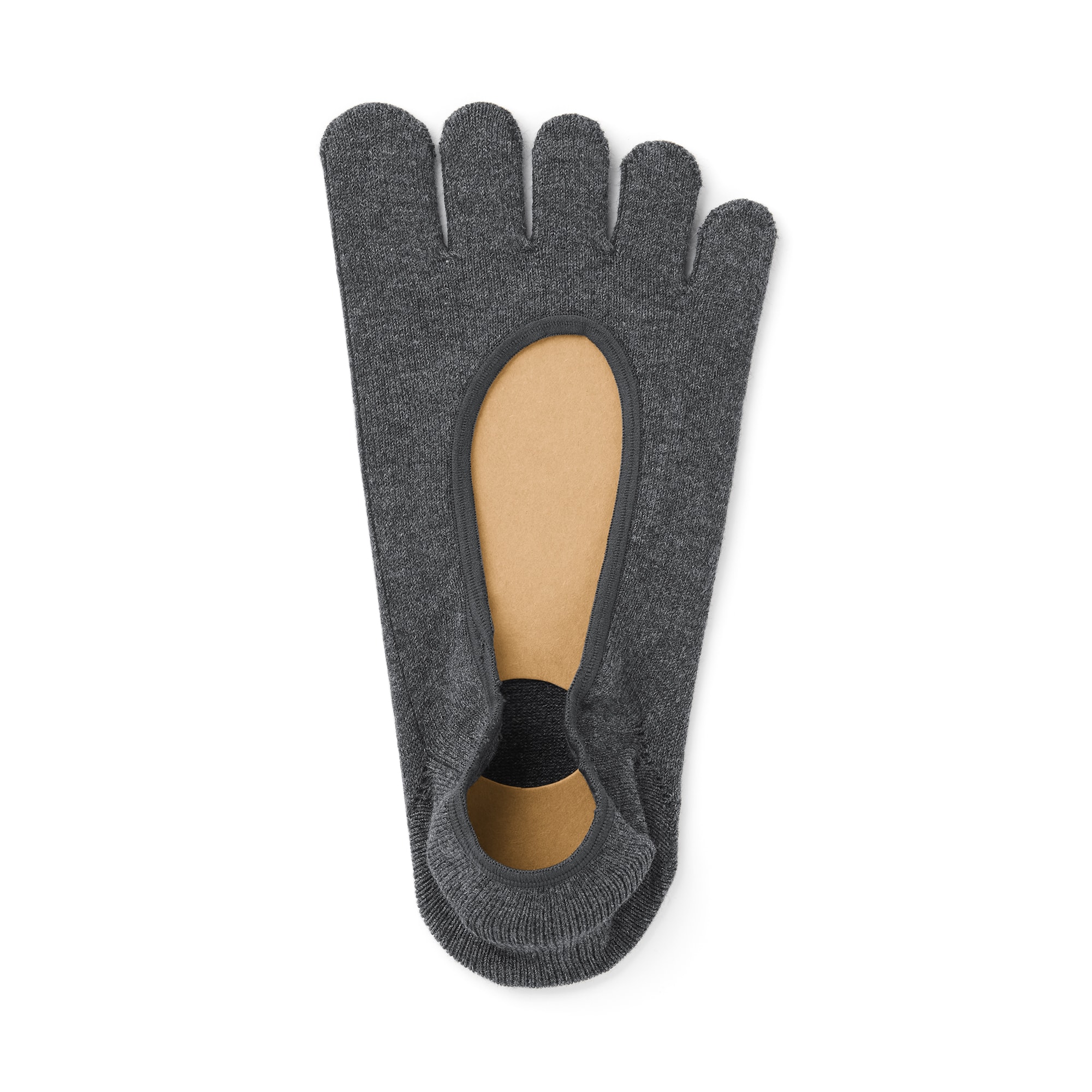 婦人　かかと滑り止め付き　深履き　５本指フットカバー　※再生コットン