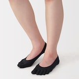 婦人　かかと滑り止め付き　深履き　５本指フットカバー　※再生コットン