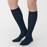 婦人　足なり直角　履き口やわらか　ハイソックス（口ゴムなし）