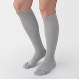 婦人　足なり直角　履き口やわらか　あったか綿　ハイソックス（ウール入・口ゴム無）