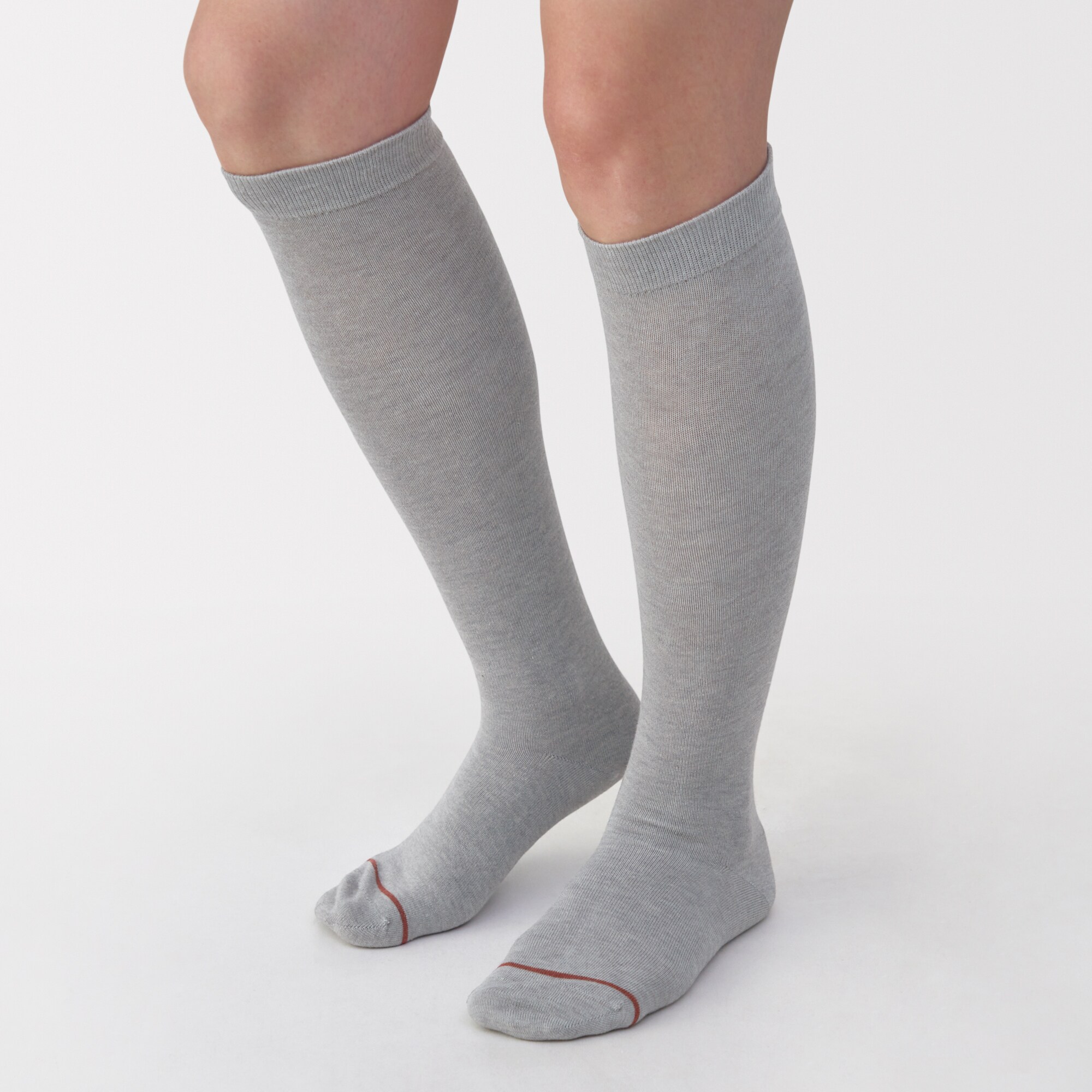 婦人　足なり直角　履き口やわらか　あったか綿　ハイソックス（ウール入・口ゴム無）