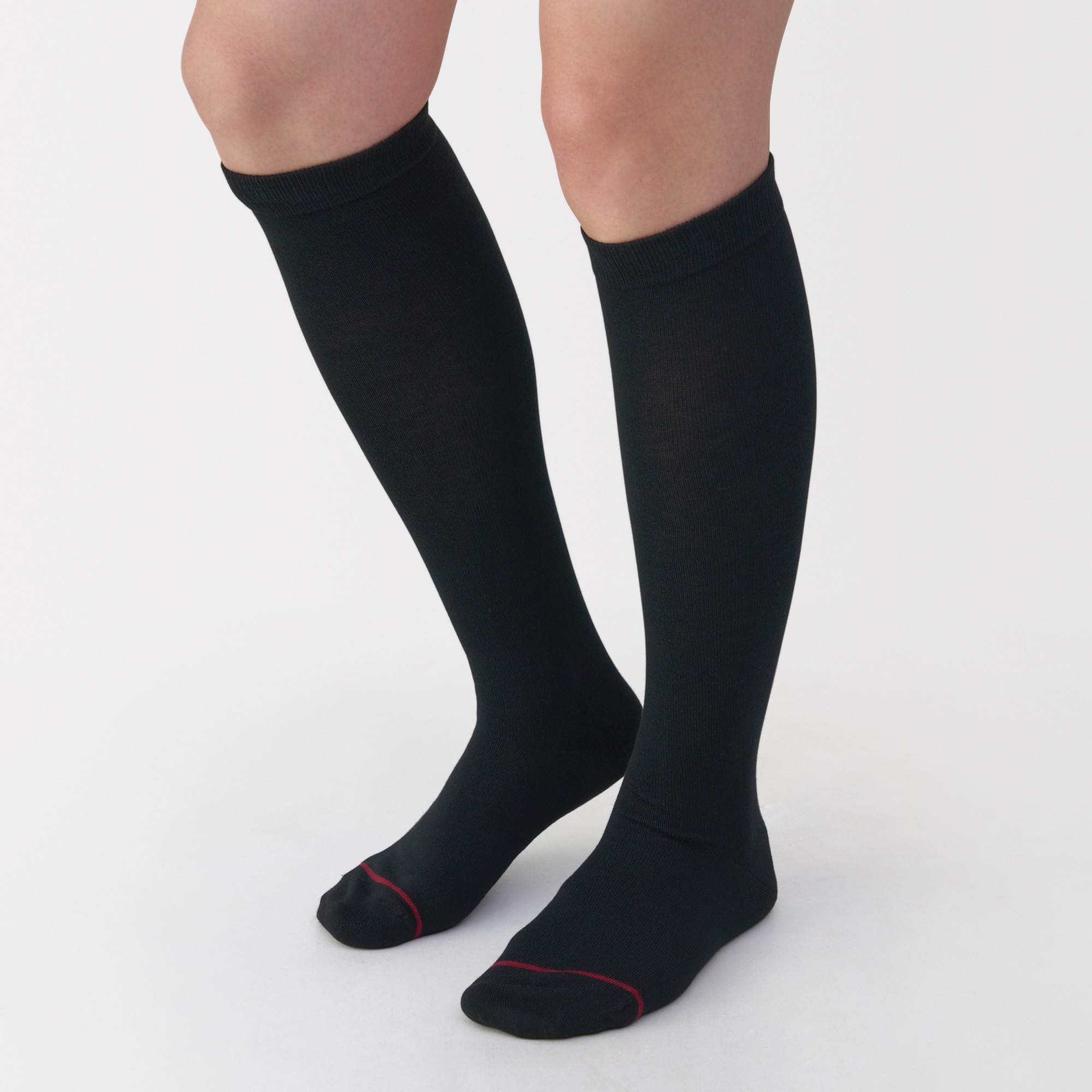 婦人　足なり直角　履き口やわらか　あったか綿　ハイソックス（ウール入・口ゴム無）