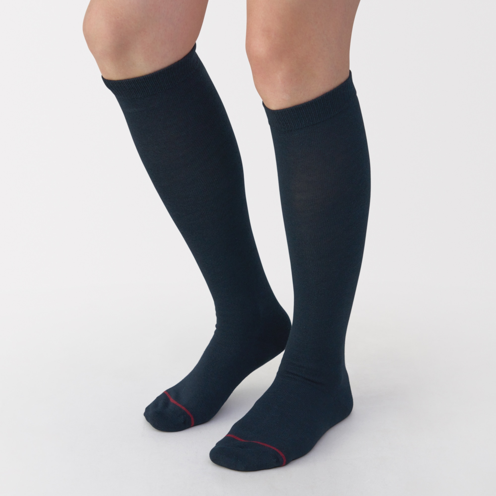 婦人　足なり直角　履き口やわらか　あったか綿　ハイソックス（ウール入・口ゴム無）