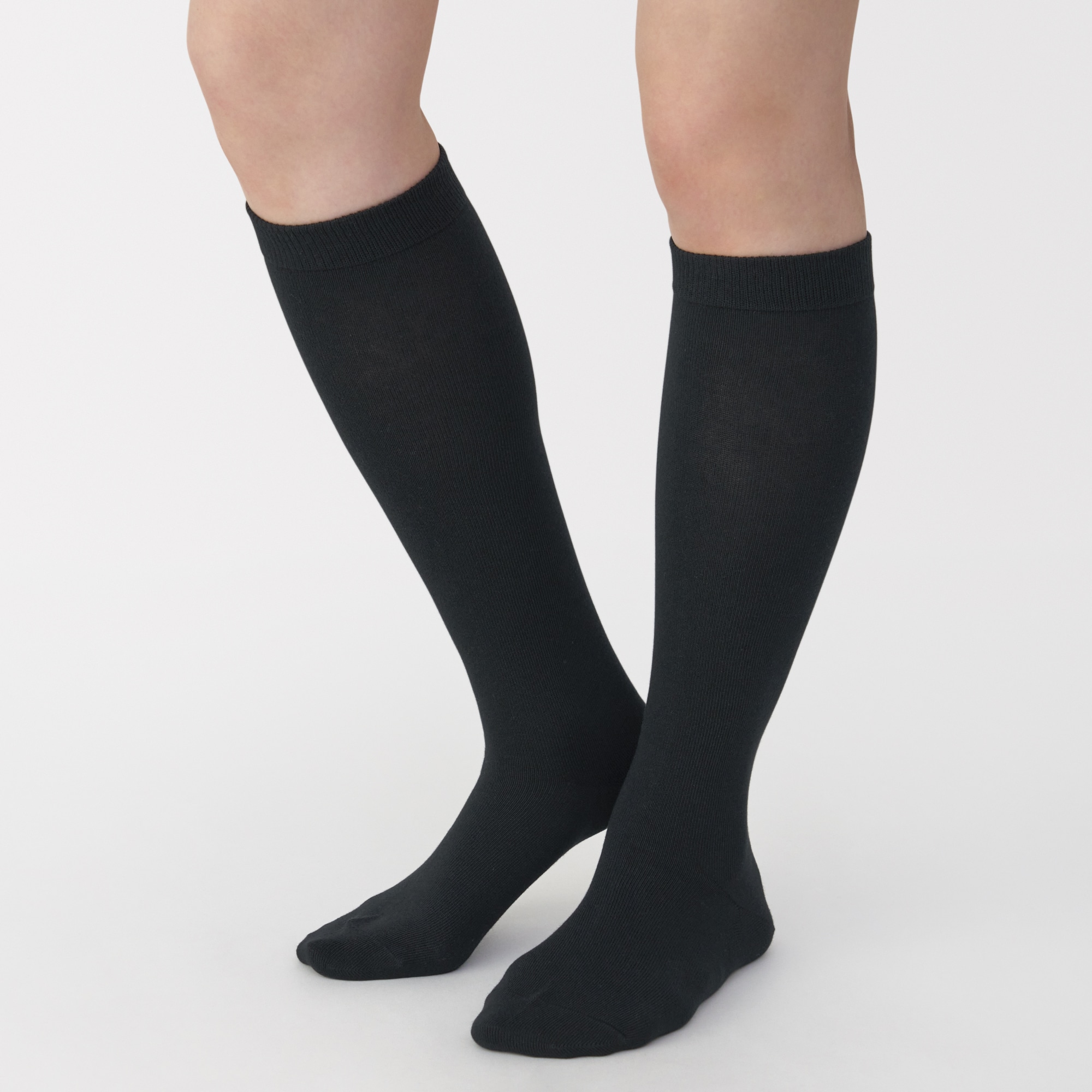 婦人　足なり直角　履き口やわらか　ハイソックス（口ゴムなし）　※再生コットン