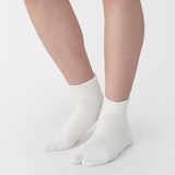 婦人　足なり直角　履き口やわらか　たび型ショート丈靴下（口ゴムなし）