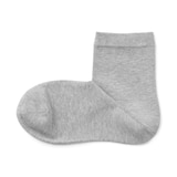 婦人　足なり直角　履き口やわらか　三層　ショート丈靴下（口ゴムなし）※杢色